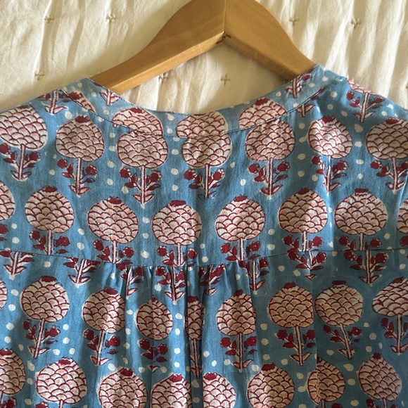 Oliphant Blue Top with Red Floral Design - Picture 5 of 8